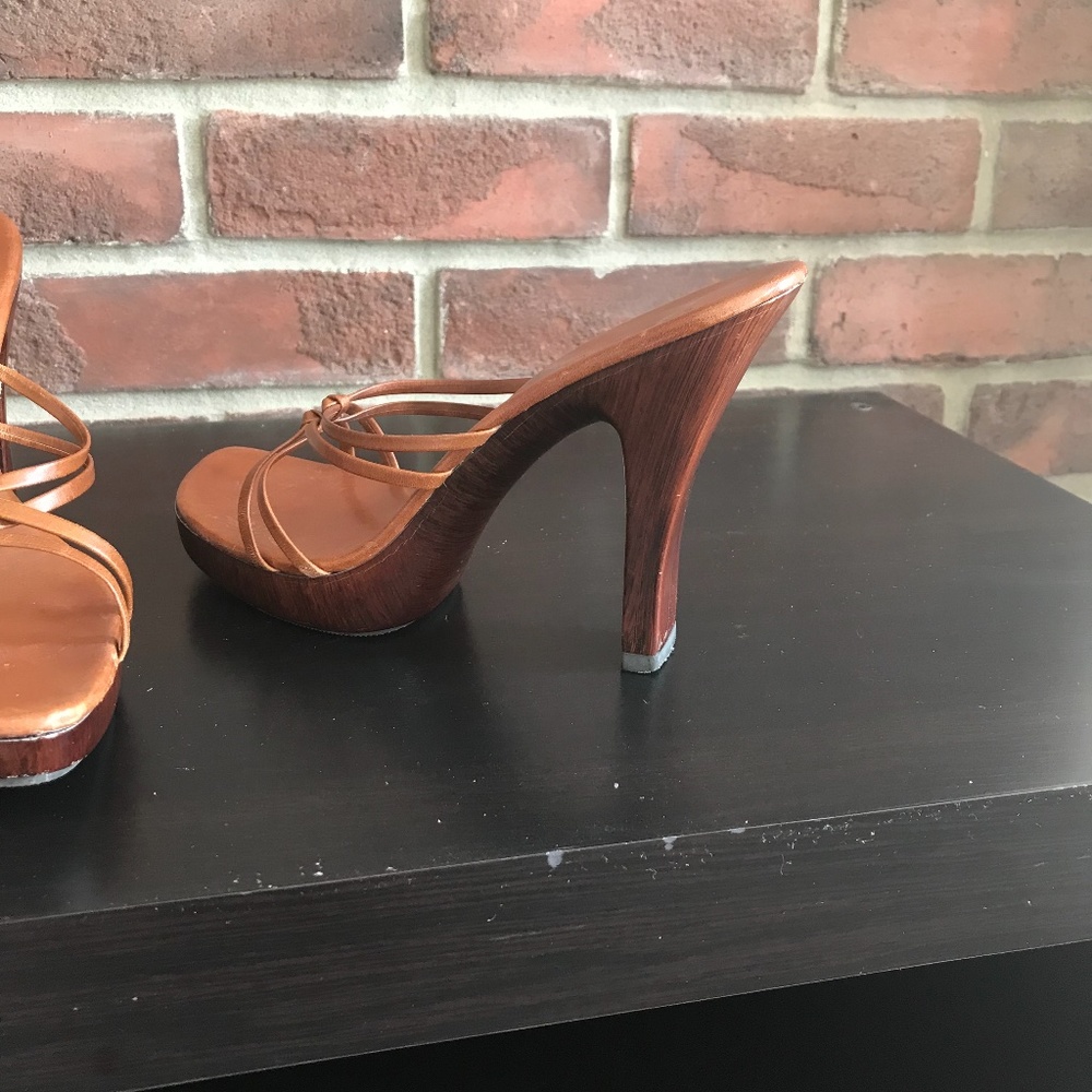 cognac platform heels